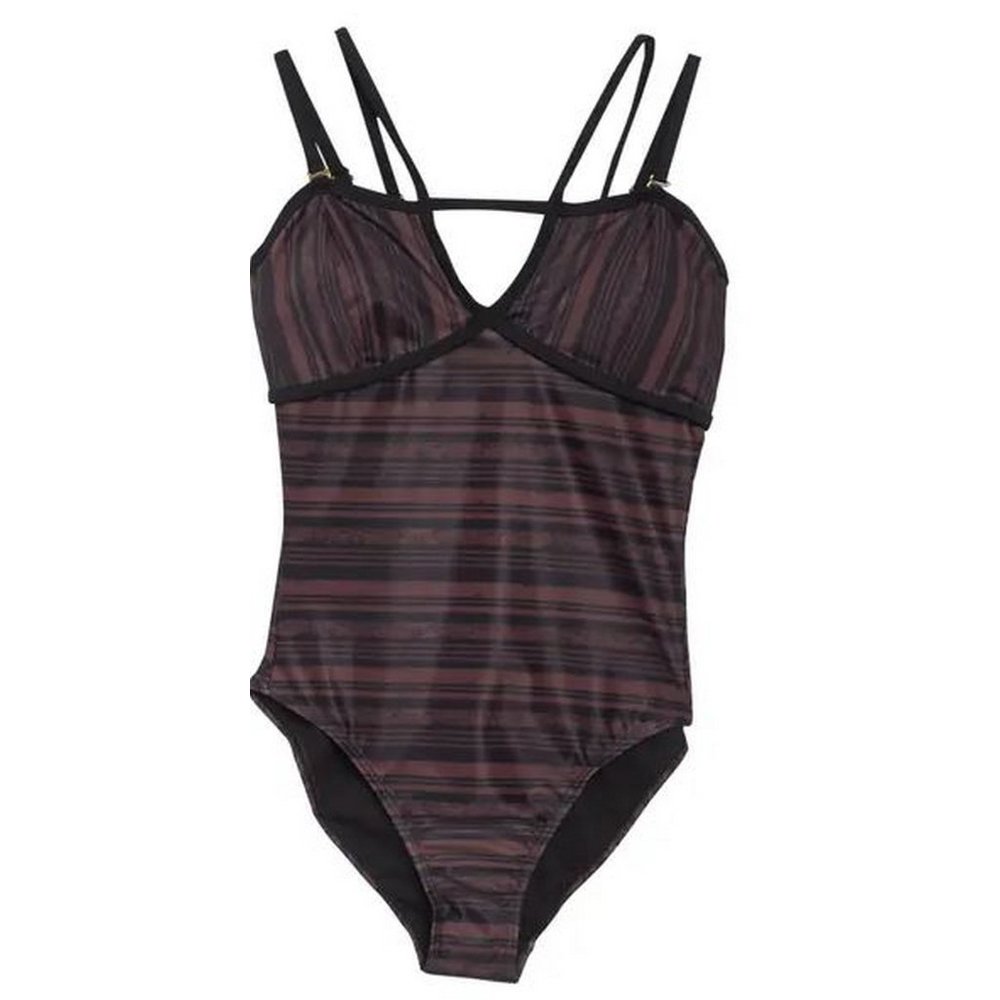 Nicole Miller Stripe Bandeau One-Piece Swimsuit